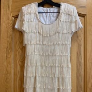 Vintage Ivory Fringe Flapper Dress